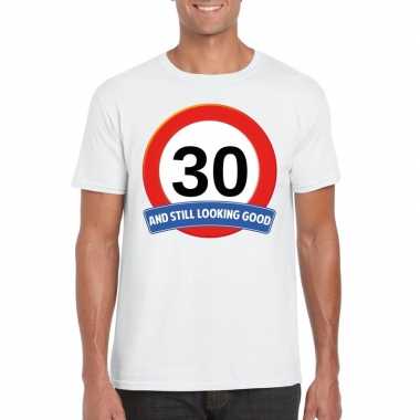 30 jaar verkeersbord t-shirt wit volwassenen kopen