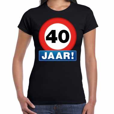 40e verjaardag stopbord shirt / kleding 40 jaar zwart voor dames kopen