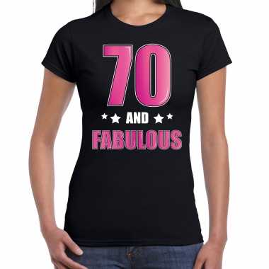 70 and fabulous verjaardag kado shirt / kleding 70 jaar zwart voor dames kopen
