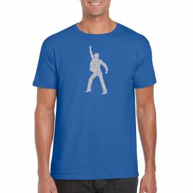 70s / 80s disco t-shirt blauw voor heren kopen