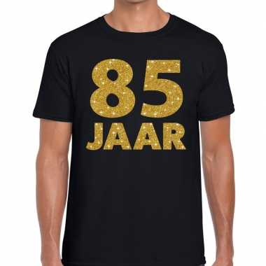 85e verjaardag cadeau t-shirt zwart met goud heren kopen