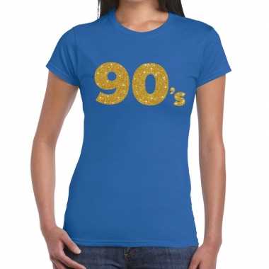 90's goud fun t-shirt blauw voor dames kopen