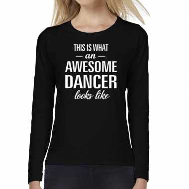 Awesome dancer / danseres cadeau shirt zwart voor dames kopen