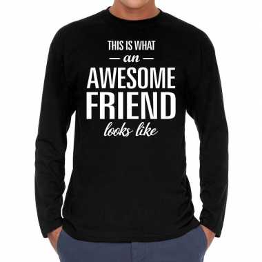 Awesome friend / vriend cadeau shirt zwart voor heren kopen