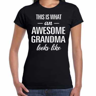 Awesome grandma cadeau t-shirt zwart voor dames kopen
