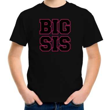 Big sis grote zus kado shirt voor meisjes / kinderen zwart kopen