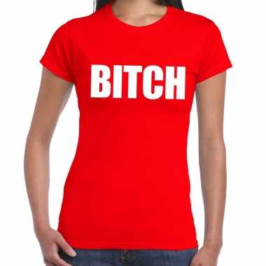 Bitch fun t-shirt rood voor dames kopen