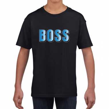 Boss fun t-shirt zwart voor jongens en meisjes kopen