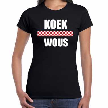 Brabants dialect shirt koek wous met brabantse vlag zwart voor dames kopen