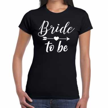 Bride to be fun t-shirt zwart voor dames kopen