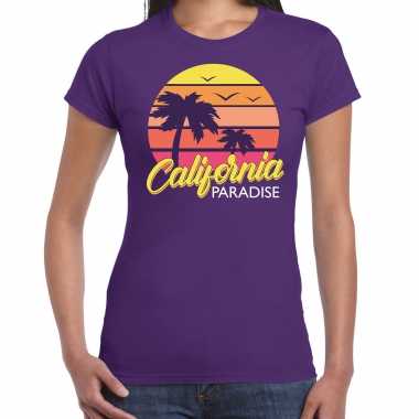 California paradise shirt beach party / vakantie outfit / kleding paars voor dames kopen