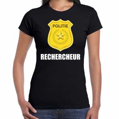 Carnaval shirt / outfit politie embleem rechercheur zwart voor dames kopen