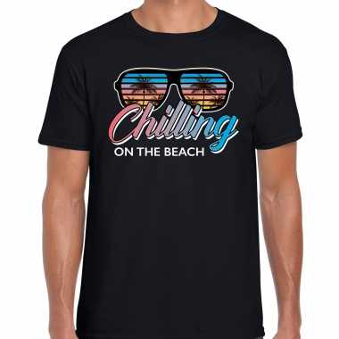 Chilling on the beach shirt beach party outfit / kleding zwart voor heren kopen