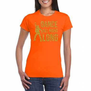 Dance all night long / 70s / 80s t-shirt oranje voor dames kopen