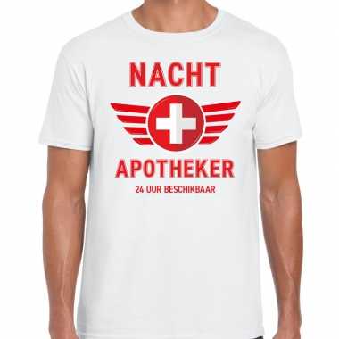 Drugs nacht apotheker 24 uur beschikbaar carnaval verkleed shirt wit voor heren kopen