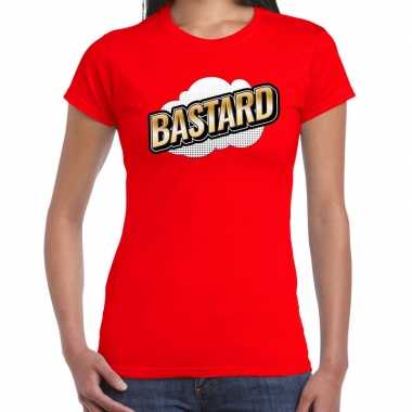 Fout bastard t-shirt in 3d effect rood voor dames kopen