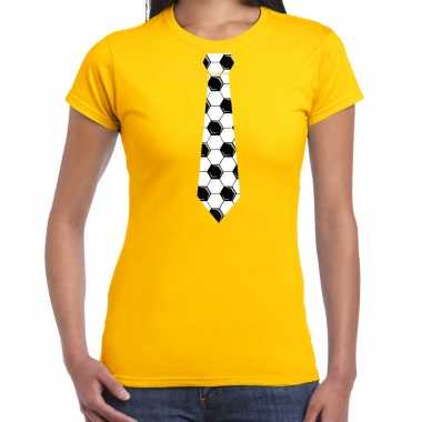 Geel fan shirt / kleding voetbal stropdas ek/ wk voor dames kopen