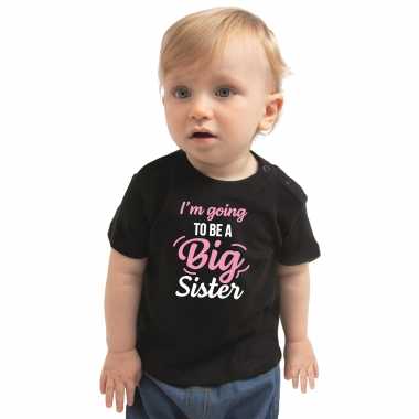 Going to be a big sister kado shirt voor baby / kinderen zwart kopen