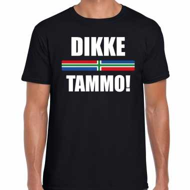 Gronings dialect shirt dikke tammo met groningense vlag zwart voor heren kopen