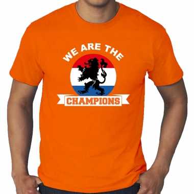 Grote maten oranje fan shirt / kleding holland kampioen met leeuw ek/ wk voor heren kopen