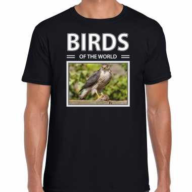 Havik foto t-shirt zwart voor heren - birds of the world cadeau shirt haviks liefhebber kopen