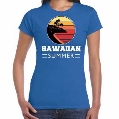 Hawaiian summer shirt party / vakantie outfit / kleding blauw voor dames kopen
