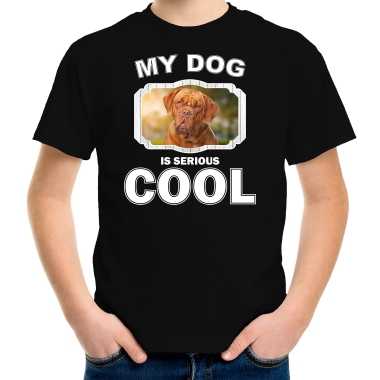Honden liefhebber shirt franse mastiff my dog is serious cool zwart voor kinderen kopen