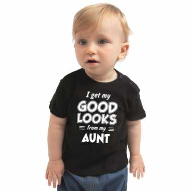 I get my good looks from my aunt kado shirt zwart voor baby jongen / meisje kopen