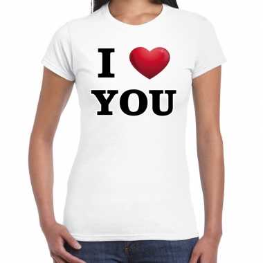I love you cadeaushirt voor valentijnsdag wit voor dames kopen