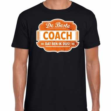 Kado shirt voor de beste coach zwart voor heren kopen