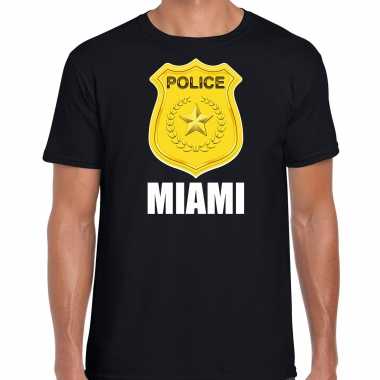 Miami police / politie embleem carnaval t-shirt zwart voor heren kopen
