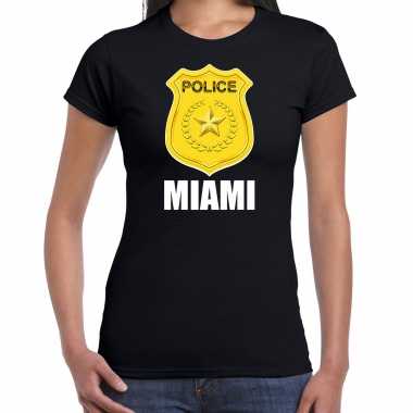Miami politie / police embleem t-shirt zwart voor dames kopen