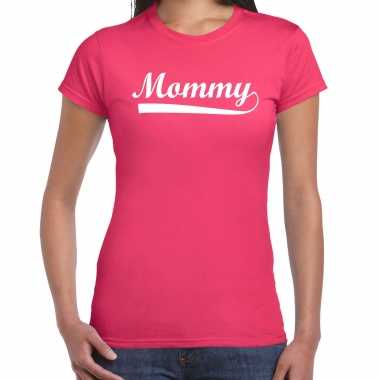 Mommy t-shirt fuchsia roze voor dames - mama moederdag cadeau shirt kopen