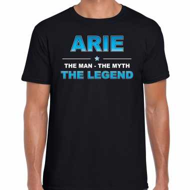 Naam arie the man, the myth the legend shirt zwart cadeau shirt kopen