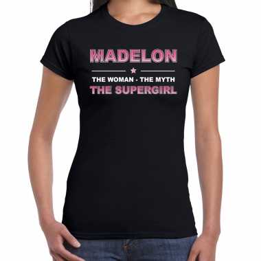 Naam madelon the women, the myth the supergirl shirt zwart cadeau shirt kopen