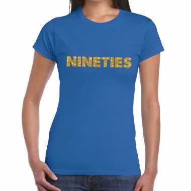 Nineties goud fun t-shirt blauw voor dames kopen