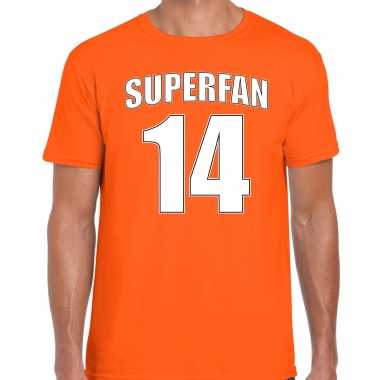Oranje shirt / kleding superfan nummer 14 voor ek/ wk voor heren kopen