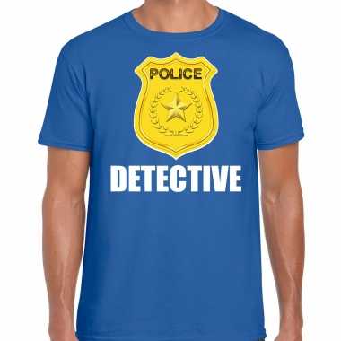 Politie / police embleem detective t-shirt blauw voor heren kopen
