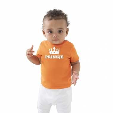 Prinsje t-shirt oranje koningsdag baby/peuter voor jongens kopen