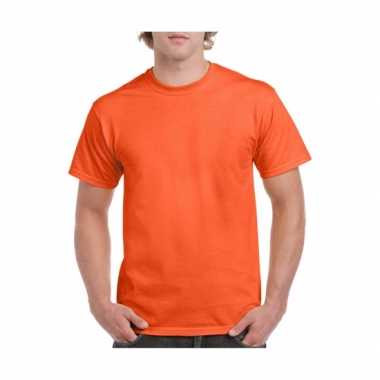 Set van 2x stuks oranje t-shirts voordelig, maat: l kopen