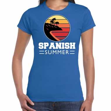 Spaans strandfeest shirt spanish summer beach party outfit / kleding blauw voor dames kopen