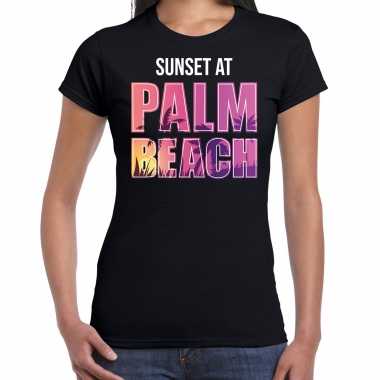 Sunset at palm beach shirt beach party outfit / kleding zwart voor dames kopen