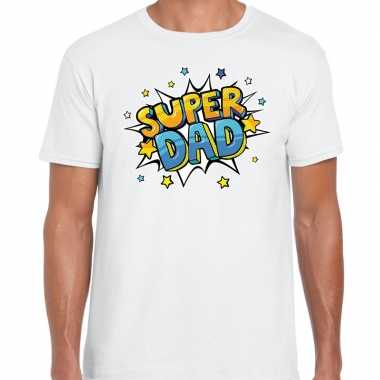 Super dad kado shirt voor vaderdag / verjaardag wit heren kopen