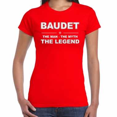 The man, the myth the legend baudet naam t-shirt rood voor dames kopen