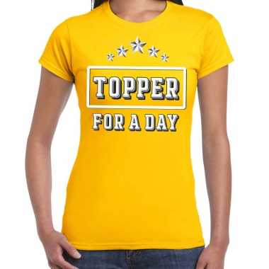 Topper for a day feest shirt topper geel voor dames kopen