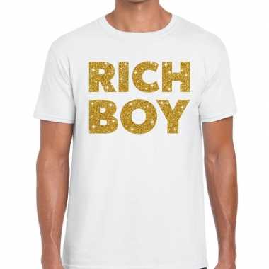 Wit rich boy goud fun t-shirt voor heren kopen