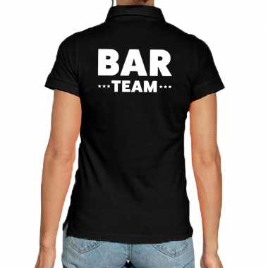 Zwart bar team polo shirt voor dames kopen