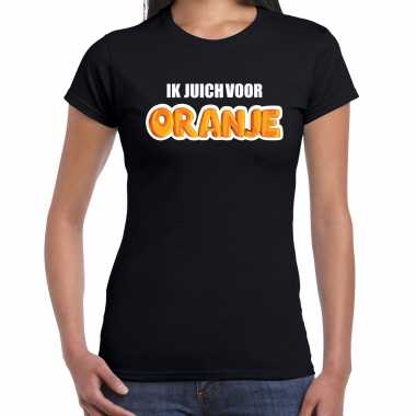 Zwart fan shirt / kleding holland ik juich voor oranje ek/ wk voor dames kopen