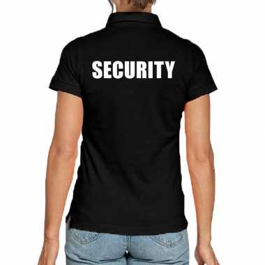 Zwart security polo t-shirt voor dames kopen