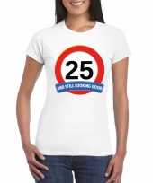 25 jaar verkeersbord t-shirt wit dames kopen